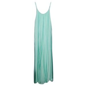 ROSEMARINE Made in Italy Aqua Green Silk Blend Maxi Dress Size M